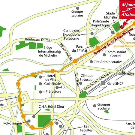 מלון דירות Sejours & Affaires Ferrand Park Republique 2*